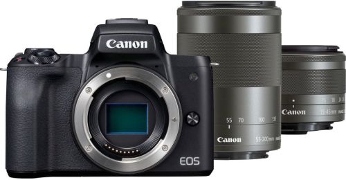 Canon EOS M50 mark II + EF-M 15-45mm f/3.5-6.3 IS STM + EF-M 55-200mm f/4.5-6.3 IS STM (czarny)